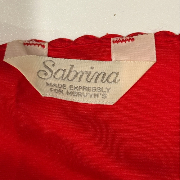 SABRINA for MERVYNS Red Very‎ Sexy Lace Chemise Slip Nightgown Going Out Medium - Picture 6 of 10